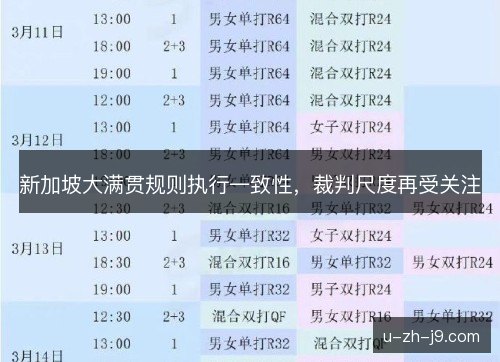 新加坡大满贯规则执行一致性，裁判尺度再受关注